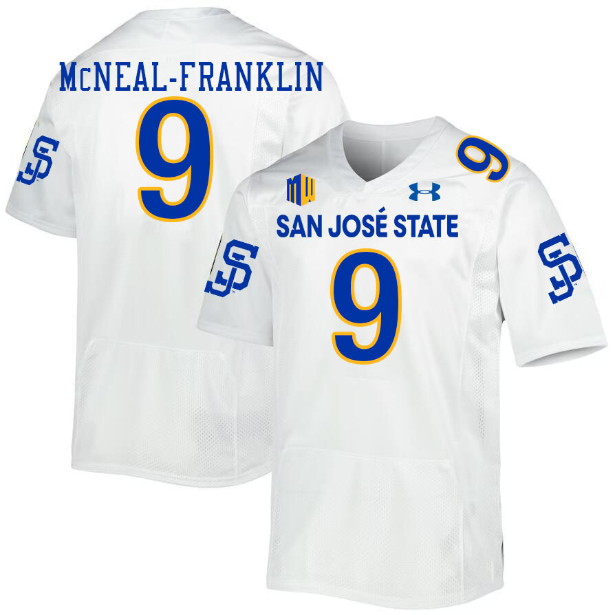#9 Noah McNeal-Franklin SJSU Jersey,San Jose State Spartans Football Jersey College Uniforms-White